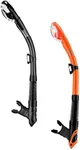 Aegend Dry Snorkel, Dive Mask Easy-Breath Free Diving Snorkel for Snorkeling Scuba Diving Freediving Swimming, with Top Dry Valve and Food-Grade Silicone Mouthpiece(Black & Orange)