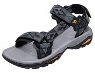 CAMEL CROWN Mens Hiking Sandals Waterproof with Arch Support Open Toe Summer Outdoor Comfort Beach Water Sport Sandals Grey/Black
