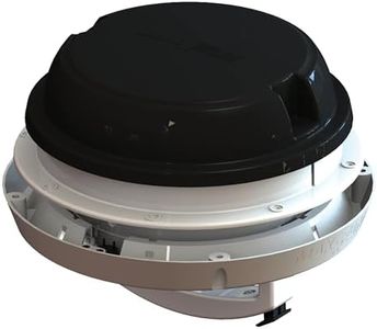 MAXXAIR Maxxfan Dome 6" Round 12V Ventilation Fan - Compact Solution for Rooftop or Sidewall Ventilation, Exhaust Only, Removable Screens, Fan Guard Rain Shield, Moisture Control, Black (00-03812B)