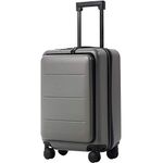 COOLIFE Luggage Suitcase Piece Set Carry On ABS+PC Spinner Trolley with Pocket Compartment Weekend Bag (Titanium Gray, 20in(Carry on))