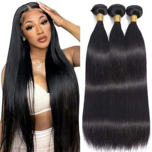 MSGEM 10A Brazilian Straight Hair 3 bundle 16 18 20 pouces Straight Hair bundle 100% cheveux humains bruts pour les femmes peuvent être teints et blanchis couleur naturelle