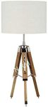 Nautical Replica Hub Natural Lifestyle Wood Tripod Table Lamp Base, (without Shade)