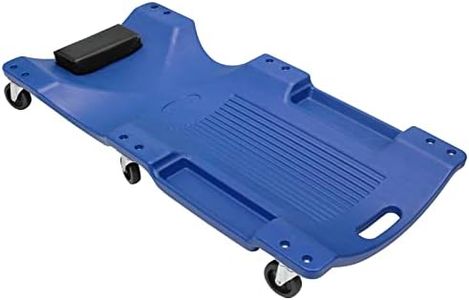 Garage Creeper Mechanic Workshop Trolley Swivel Wheels Castor Car Roller Blue Heavy Duty Strong Plastic 120kg Rated Integrated Moulded Trays