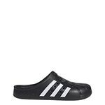 adidas Unisex-Adult Adilette Clog , Black/White/Black, 12