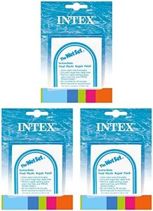 INTEX Wet Set Adhesive Vinyl Plastic Swimming Pool Tube Repair Patch 18 Pack Kit