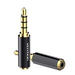 VENTION 2 Pack 3.5mm to 2.5mm Conventor Audio Travel Adapter Gold Plated Aux Auxiliary Plug Splitter 3 Ring Jack Support Microphone Earphone (3.5mm Male to 2.5mm Femal)