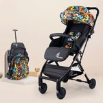 R for Rabbit Pocket Stroller Lite Baby Stroller, Portable Travel Friendly Pre Installed Baby Trolley Stroller & Pram for Newborn Babies of Age 0 to 3 Years | (Black Multi)