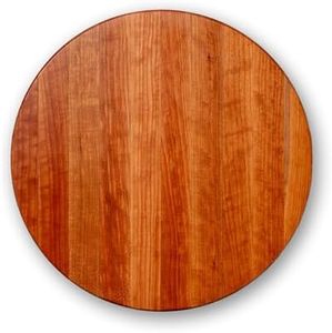John Boos R-Board Series Round Wooden Cherry Cutting Board 18”x18” – 1.5” Thick, 10.5-lb Reversible Butcher Block with Edge-Grain – Made in the USA