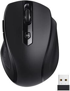 Wireless Mouse,Ergonomic Computer Mouse 2.4G with USB Receiver, 5 Adjustable DPI Levels PC Mouse,2400DPI USB mice for Laptop Chromebook Notebook MacBook Computer, Black