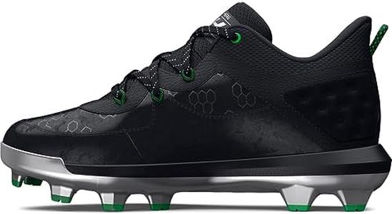 Under Armour Boys' Harper 8 TPU JR, (001) Black/Black/Metallic Silver, 6, US