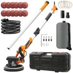 VELPAX Drywall Sander 1250W,11.5A Electric Drywall Sander with Vacuum,with 12 PCS Sanding Discs, 5 Variable Speed, Xtension Handle,LED Light,Variable Speed 500-1800RPM