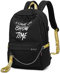 HASAGEI Mochila escolar para niñas, 40 cm, mochila escolar con patrón geométrico, para adolescentes y niñas, amarillo