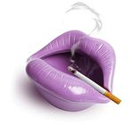 Cute Purple Lips Ceramic Cigarette Ashtrays Creative Personality Mouth Smokless Ashtrays Holder Home Decorations