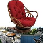 Swivel Rocking Chair, Cushion Multicolored Removable Washable Sofa Garden Patio Furniture Pads Seat Cushion Mat for Outdoor Rattan (No Chair) (Red)