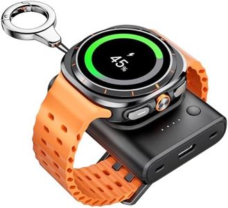 Watch Charger for Samsung, Portable Watch Charger 1800mAh Compatible with Samsung Galaxy Watch Ultra/7/FE/6/6 Classic/5/5 Pro/4/4 Classic/3/Active 2, Samsung Gear S3/Sport Watch Charger, with Keychain