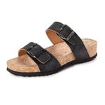 MUK LUKS Women's Presley Platform 2 Strap Sandal, Black, 8