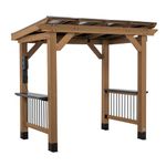 Backyard Discovery Saxony Cedar Grill Gazebo, Insulated Steel Roof, PowerPort, Fits Most Grills Up to 70in, Weather Resistant, Outdoor BBQ Shelter for Patios and Decks