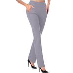 Sold and Shipped by Only Products Women's Yoga Dress Pants 2024 Tummy Control Workout Bootleg Legtgings Stretchy Office Casual Pants with Pockets Brand Products Store