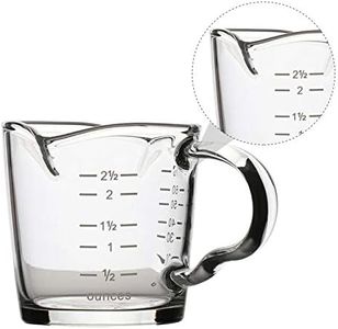 70ml Mini Glass Measuring Cup with Handle 2 oz Shot Glass Espresso Jugs Measure Cup Glass Jigger Spirit Round Graduated Beaker Measuring Cup for Bar Party Wine Cocktail Drink Shaker Milk Coffee