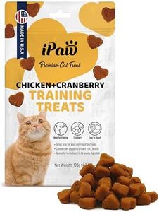 iPaw Soft Cat Treats for Indoor Cats, Healthy Kitten Snacks with Probiotics, Grain Free, Easy to Digest (Chicken and Cranberry)