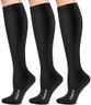 CAMBIVO 3 Pairs Compression Socks Women and Men, 20-30 mmHg Stockings for Swelling, Running, Flight, Nurse (Black, Small/Medium)