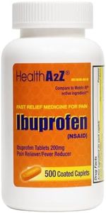 HealthA2Z® Orange Ibuprofen 200mg | 500 Coated Tablets | Pain Relief | Body Aches | Headache | Arthritis | Cramps | Back Pain | Fever Reducer | NSAID