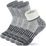 Kids Wool Socks Boys Thick Thermal Hiking Socks Girls Warm Winter Crew Boot Socks Gifts 4 Pairs 4-12 Years, 4 Pairs Black, 10-12 Years