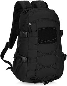 HUNTVP 25L Hiking Backpack, Small Military Backpack 1000D Camping Rucksack, Travel Backpacks School Bag Work Day pack for Men Women College Sports Trekking Hunting Motorcycle (Black)