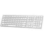 Bluetooth Keyboard for Mac, OMOTON Wireless Keyboard with Numeric Keypad, Multi-Device, Rechargeable, Compatible with MacBook Pro/Air, iMac, iMac Pro, Mac Mini, Mac Pro Laptop and PC (Silver)