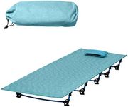 Camping Cot Ultralight Folding Bed Portable Tent Cot - Replacements Aluminium Alloy for Indoor Outdoor Camping Hiking Fishing Beds with Free Storage Bag (Blue)