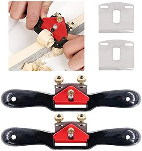 Glarks 2Pcs 10" Adjustable Spokeshave Plane with Flat Base and Metal Blade Wood Working Wood Craft Hand Tool and 2 Extra Blades for Wood Craft, Wood Craver, Wood Working