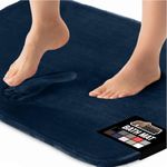 GORILLA GRIP® Memory Foam Bath Rugs, Soft Absorbent Velvet Bathroom Mats, Durable Dots on Underside, Machine Washable Bathmat, Carpet Rug Room Decor for Shower Floor, 60x24 Mat, Navy Blue