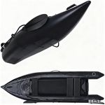 2 Person Inflatable Kayak Fishing PVC Kayak The Dimension 130'' *43'*11.8'' Inflatable Kayak Rescue Rubber Rowing Kayak with Pump Aluminum Alloy Seat Paddle Inflatable Mat, Repair Kit, Fin (Black)
