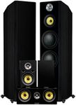 Fluance Signature HiFi Surround Sound Home Theater 5.0 Channel Speaker System Including 3-Way Floorstanding Towers, Center Channel and Rear Surround Speakers - Black Ash (HFHTB)