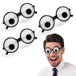 Spooktacular Creations 3PCS Halloween Eyeball Glasses,Eyes Glasses, Funny Glasses Shaking Eyeball Glasses, Silly Glasses for Kids Men Women, Halloween Party Funny Costume Accessories