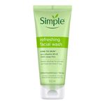 Simple Kind to Skin Refreshing Facial Wash | 100% Soap-Free Gentle Cleanser with Vitamin E & Glycerin | For All Skin Types | Perfect for Sensitive Skin, 100ml