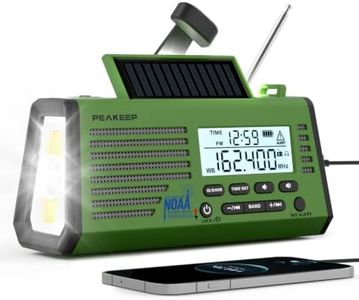 Peakeep Emergency Radio NOAA Weather Alert Battery Solar Crank Powered - Portable Radio AM/FM/SW, Rechargeable Battery 18500mWh, SOS Siren Flashlight Lamp for Home Car Camping Storms Blackouts Prep