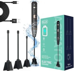 Upgraded Resin Mixer, Handheld Rechargeable Mixer with Minimizing Bubbles,Epoxy Resin Mixer for Resin, Silicone Mixing, Resin Molds, DIY Crafts (Included 4 pcs Paddles) Black
