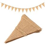 joycraft 13Pcs Burlap Banner, 12FT Triangle Flag,DIY Hand Banner for Home Decoration, Holiday, Birthday, Wedding, Party, and Christmas Decoration