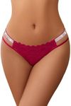 Avidlove Valentine Underwear Women Sexy Panties Lace Rhinestone Panty Cheeky Bikini Hipsters Wine Red