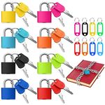 Luggage Padlocks, 8 Pairs Metal Suitcase Locks with Keys, Multicolor Mini Keyed Padlock for Luggage, Suitcase, Backpack, Laptop Bag, Gym Locker, Filing Cabinets, Toolbox (8 Colors)