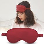 Jenna™ Natural Silk Sleeping Eye Shade Mask Cover for Insomnia, Meditation, Puffy Eyes and Dark Circles Red