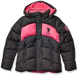 U.S. Polo Assn. Girls' Outerwear Jacket (More Styles Available) Down Alternative Coat, Signature Black, 2 Years