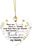 Best Friends Gifts for Women Christmas Keepsake Ornament Gifts for Best Friend Birthday Gifts for Women Heart Friendship Ornament for Women BFF Hanging Thank You for Being Part of My Family Ornament