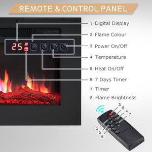 FlameKo Wilton 60in Electric Fireplace – Wall Mounted Heater