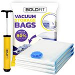 Boldfit Vacuum Bags For Travel Reusable, For Space Saving Ziplock Bags, Blankets Compression Vacuum Storage Bags- Set Of 3 (Large)