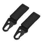 HUNTVP 2pcs Tactical Keychain Belt Hanging Carabiner Hook Clip Buckle for Keychains Keyholder Ring Climbing Hiking Bags Outdoor Accessaries,Black