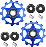 SING F LTD 2PCS 13T Jockey Wheel Pulley Wheel Derailleur Pulley Compatible with Shimano Compatible with SRAM 8 9 10 11 12-Speed Derailleurs Blue