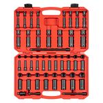 TEKTON 3/8 Inch Drive 12-Point Impact Socket Set, 72-Piece (1/4-1 in, 6-24 mm) | SID91406