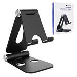 Simpeak Tablet Stand, Dual Foldable Aluminum Stand Universal Phone Stand Holder Compatible with iPhone iPad and All 4-10inch Devices,Black